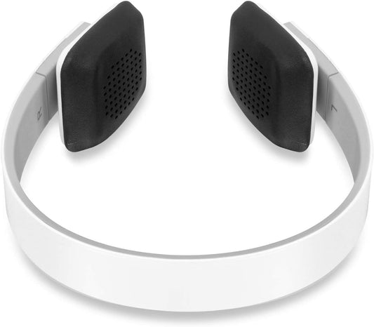 Bluetooth Wireless Headphones with Built-In Battery, Stream Audio from Iphone, Ipad, Smartphone, Tablet, PC, MAC, Laptop, White (ABH04F), Medium