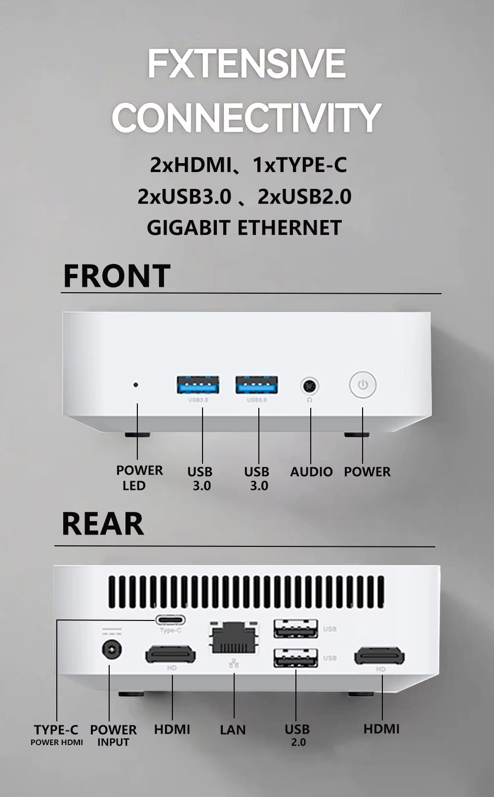 2025 Mini PC Intel Core I7 8500Y Windows 10 12GB DDR3 1TB 2TB SSD Gamer Pc Desktop Dual WIFI 6 BT4.2 Mini Gaming Pc 4K HD