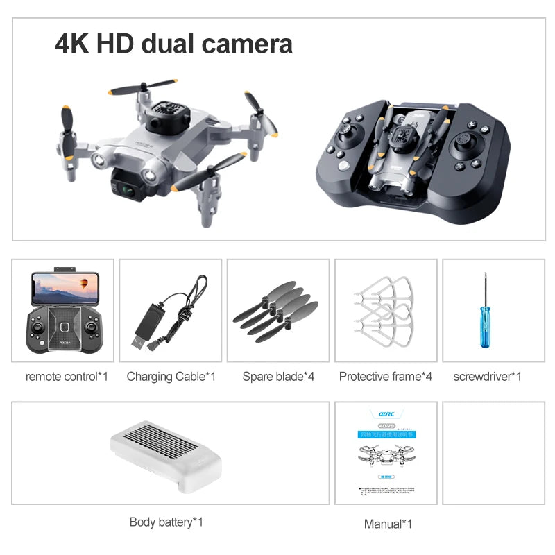 4DRC New V30 Mini Drone with Camera HD 4K 1080P FPV RC Drones Profesional Five-Sided Obstacle Avoidance Helicopter Dron Toy Gift