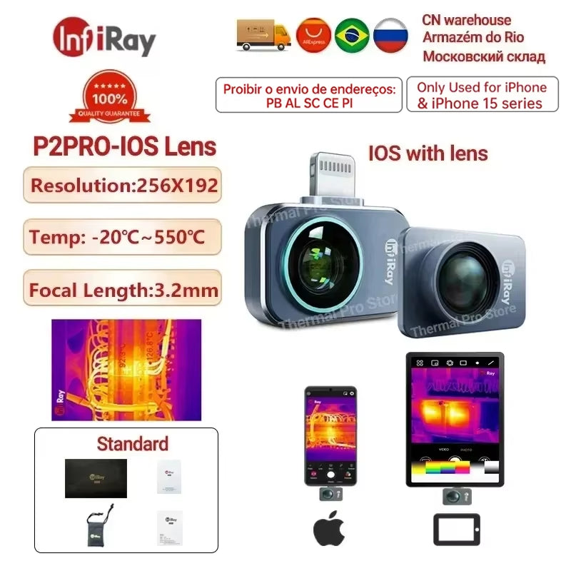 Infiray Thermal Camera P2 Floor Heating Test HVAC Scientific PCB Circuit Detect P2 PRO Infrared Thermal Imager for Phone