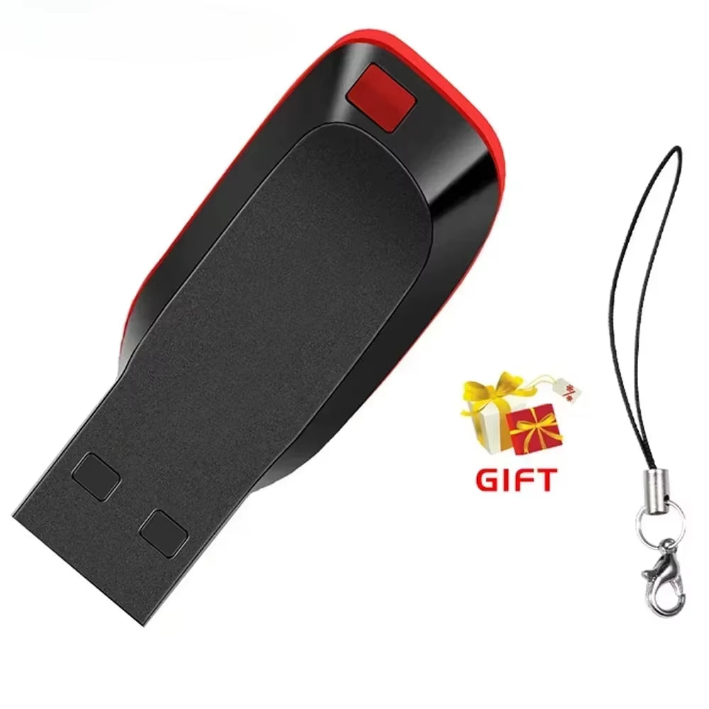 High Speed Genuine USB Flash Drive 128GB Black Pen Drive with Bonus Keychain 64GB Memory Stick 32GB Business Gift 16GB