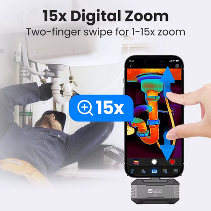 P1 Thermal Camera 320*240 X³IR Resolution for Ios and Android Phone 600℃ High Temp Measurement Range 25Hz for Hvac Inspect