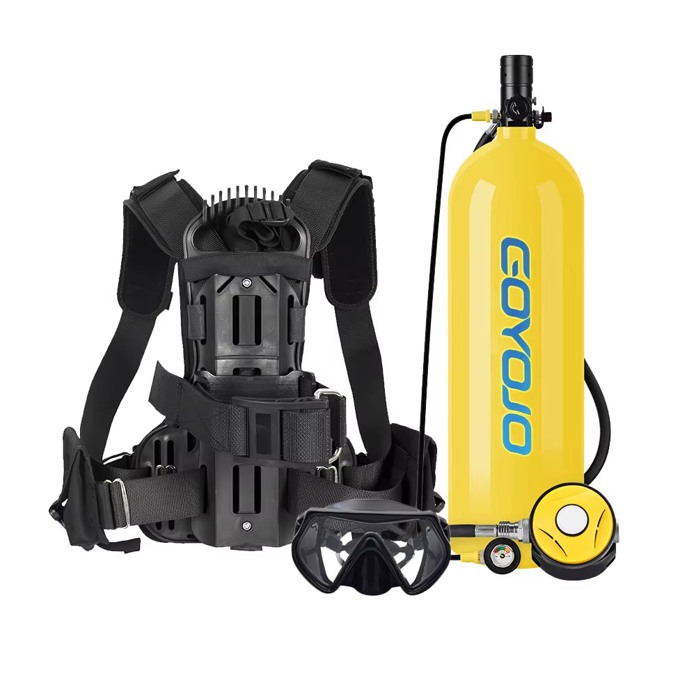 4L Scuba Tank with Diving Vest Portable Diving Tank for Snorkeling, Emergency Rescue, up to 60 Minutes of Air Supply, Compact