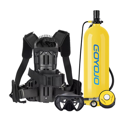 4L Scuba Tank with Diving Vest Portable Diving Tank for Snorkeling, Emergency Rescue, up to 60 Minutes of Air Supply, Compact