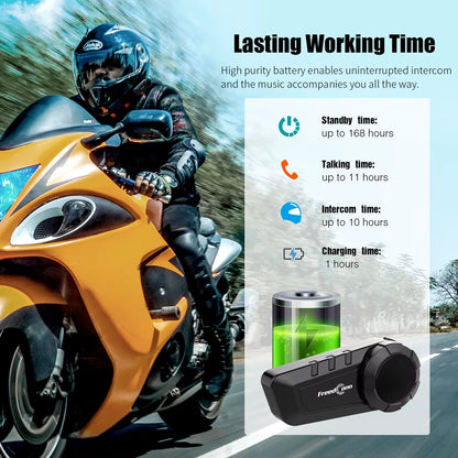 KY Pro Motorcycle Intercom Bluetooth Helmet Headset Motorbike 6 Riders 1000M Moto Group Waterproof Interphone