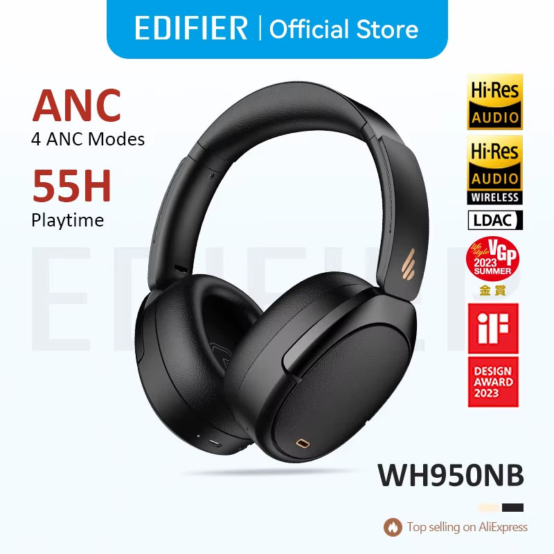 WH950NB Active Noise Cancelling Wireless Headphones Bluetooth 5.3 Headset,Hi-Res Wireless,55Hrs Playback,4 Microphones