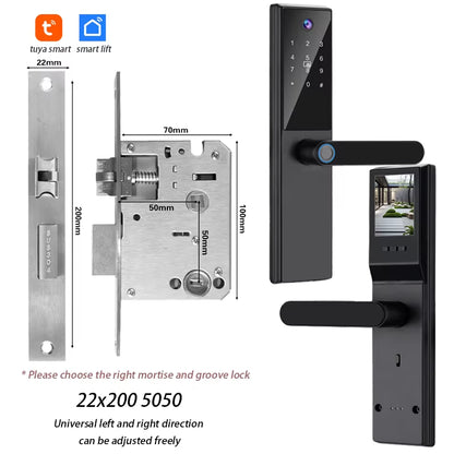 Tuya Wifi Digital Electronic Smart Door Lock with Camera Photo Capture for Residential and Apartment Entrance Doors