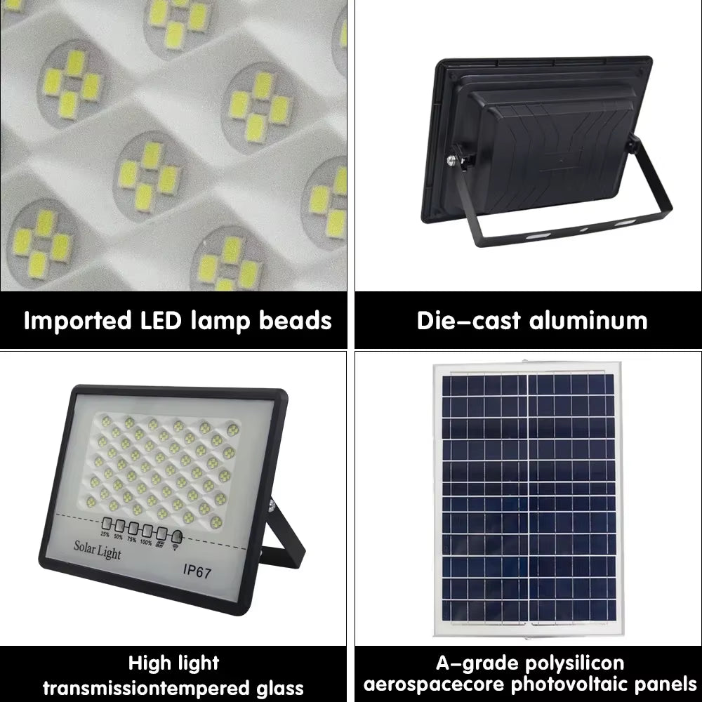 Solar Lights Outdoor Super Bright LED Spotlight with Reflector IP67 Waterproof Solar Powered Wall Lamp for Garden Buildings Emer