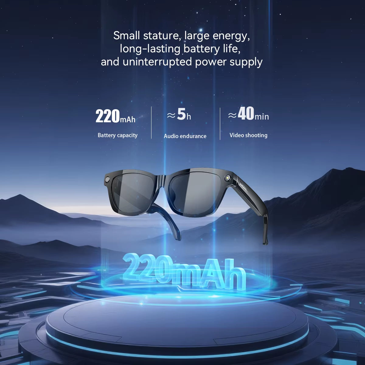 NEW  BV100 AI Shooting Glasses 2K HD 800W Pixels Camera Bluetooth Call Voice Assistant Smart Glasses