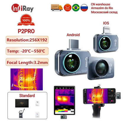 Infiray Thermal Camera P2 Floor Heating Test HVAC Scientific PCB Circuit Detect P2 PRO Infrared Thermal Imager for Phone
