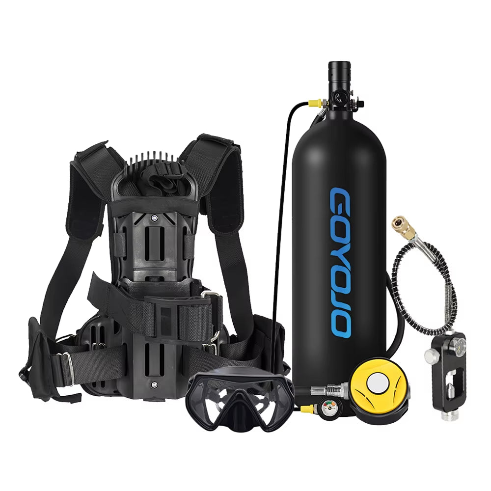 4L Scuba Tank with Diving Vest Portable Diving Tank for Snorkeling, Emergency Rescue, up to 60 Minutes of Air Supply, Compact