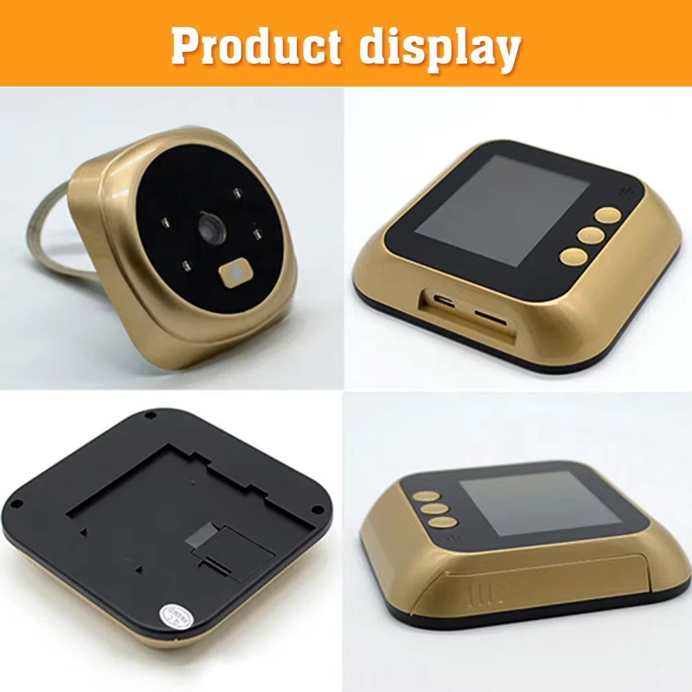 Video Doorbell Door Viewer Camera Door Peephole Door Camera Doorbell with Wireless Monitor Live Night Vision for Home Office