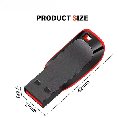 High Speed Genuine USB Flash Drive 128GB Black Pen Drive with Bonus Keychain 64GB Memory Stick 32GB Business Gift 16GB