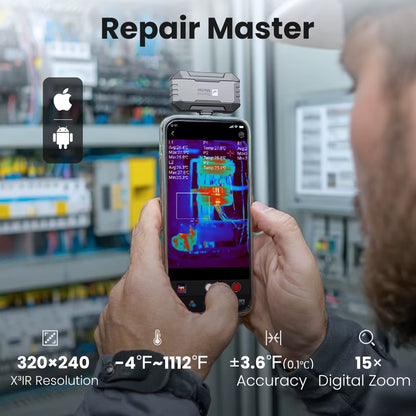 P1 Thermal Camera 320*240 X³IR Resolution for Ios and Android Phone 600℃ High Temp Measurement Range 25Hz for Hvac Inspect