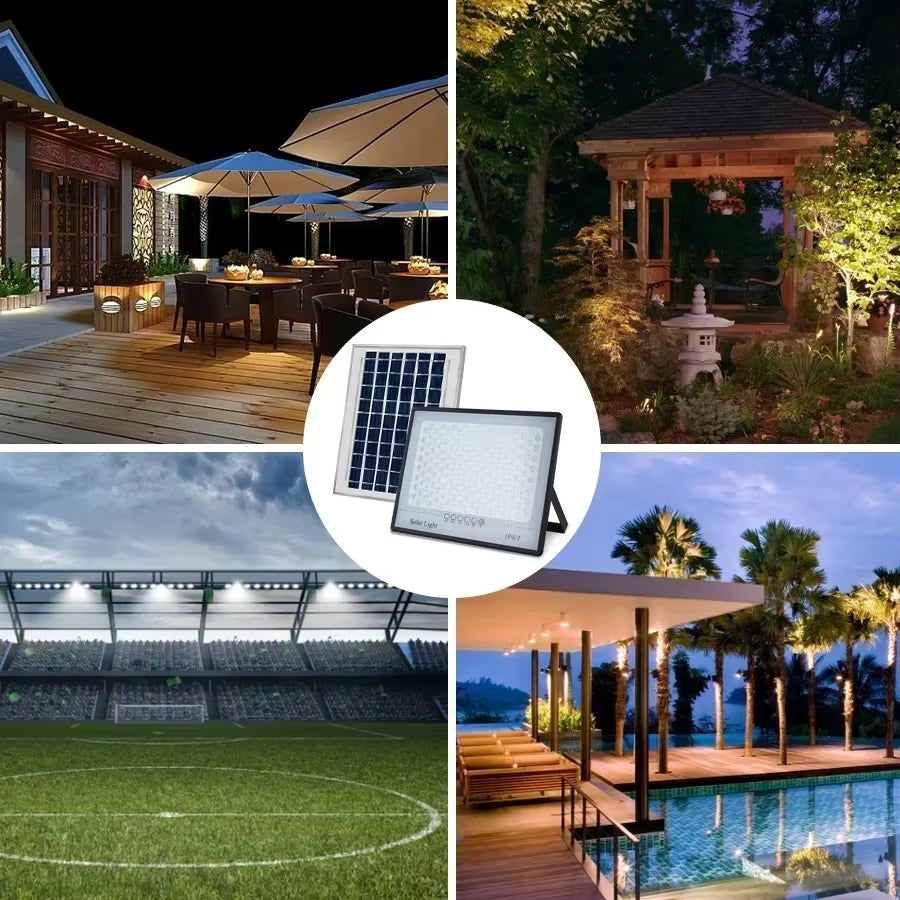 Solar Lights Outdoor Super Bright LED Spotlight with Reflector IP67 Waterproof Solar Powered Wall Lamp for Garden Buildings Emer