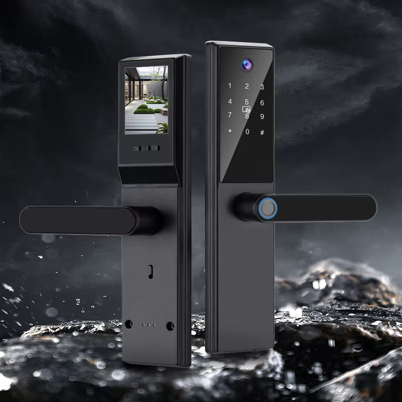 Tuya Wifi Digital Electronic Smart Door Lock with Camera Photo Capture for Residential and Apartment Entrance Doors