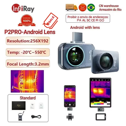 Infiray Thermal Camera P2 Floor Heating Test HVAC Scientific PCB Circuit Detect P2 PRO Infrared Thermal Imager for Phone