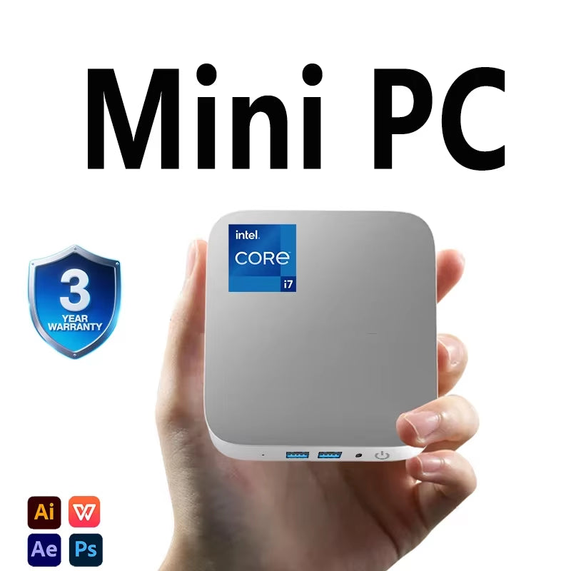 2025 Mini PC Intel Core I7 8500Y Windows 10 12GB DDR3 1TB 2TB SSD Gamer Pc Desktop Dual WIFI 6 BT4.2 Mini Gaming Pc 4K HD