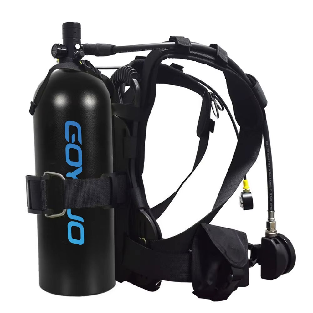 4L Scuba Tank with Diving Vest Portable Diving Tank for Snorkeling, Emergency Rescue, up to 60 Minutes of Air Supply, Compact