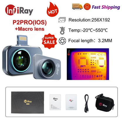 Infiray Thermal Camera P2 Floor Heating Test HVAC Scientific PCB Circuit Detect P2 PRO Infrared Thermal Imager for Phone