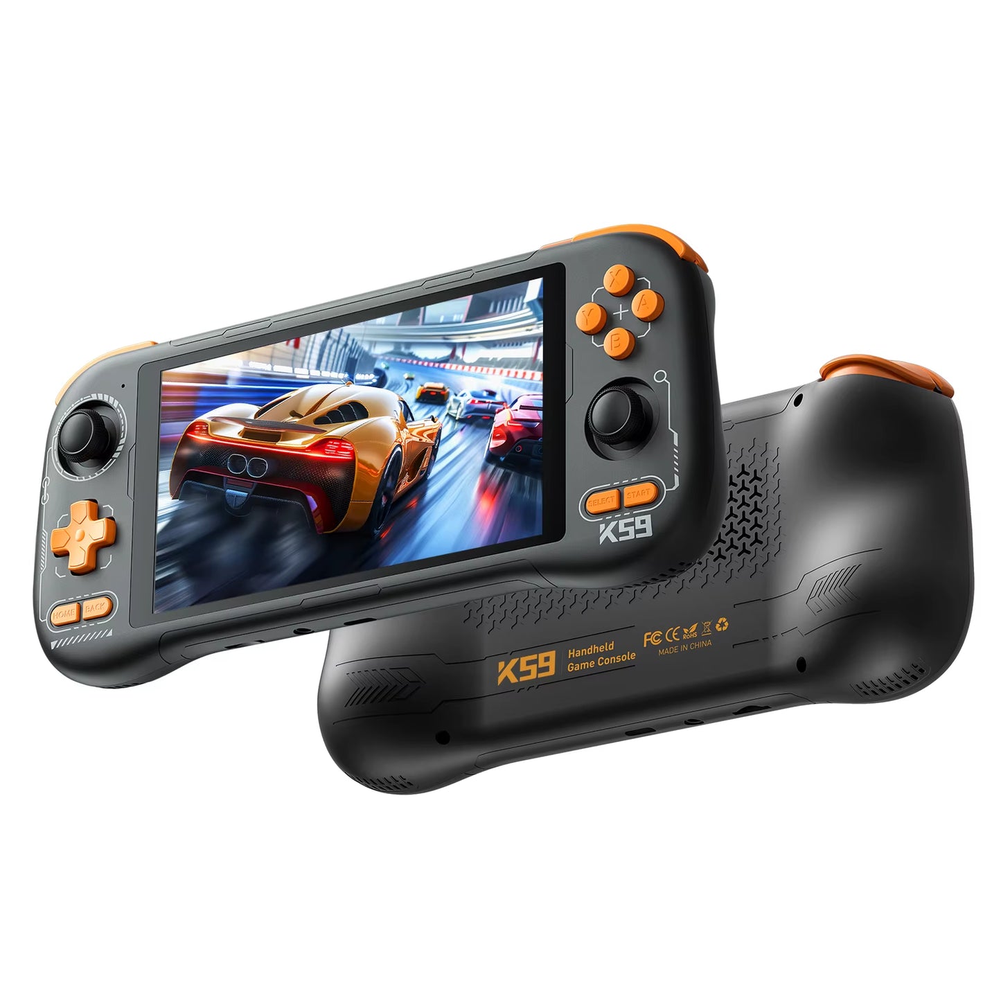 FLLAPT NEW K59 Handheld Game Console 5.5'' 1080P Screen 50 Emulators for PS1/PSP/DC/SS Android14 5000Mah WIFI5 Retro Game Player