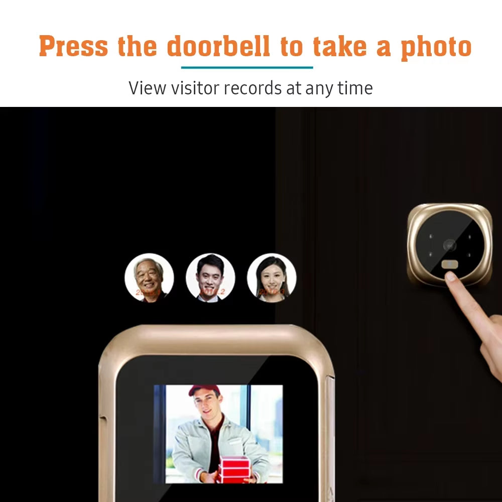 Video Doorbell Door Viewer Camera Door Peephole Door Camera Doorbell with Wireless Monitor Live Night Vision for Home Office