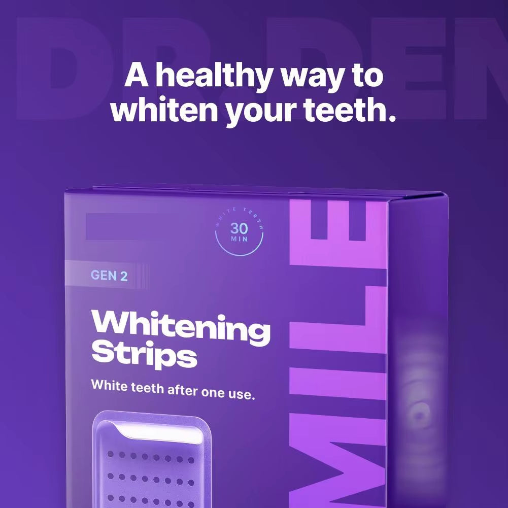 42 Pack Purple Teeth Whitening Strips - 30Min Quick White Gel Strips Gentle for Sensitive Teeth Stain Removal Oral Care