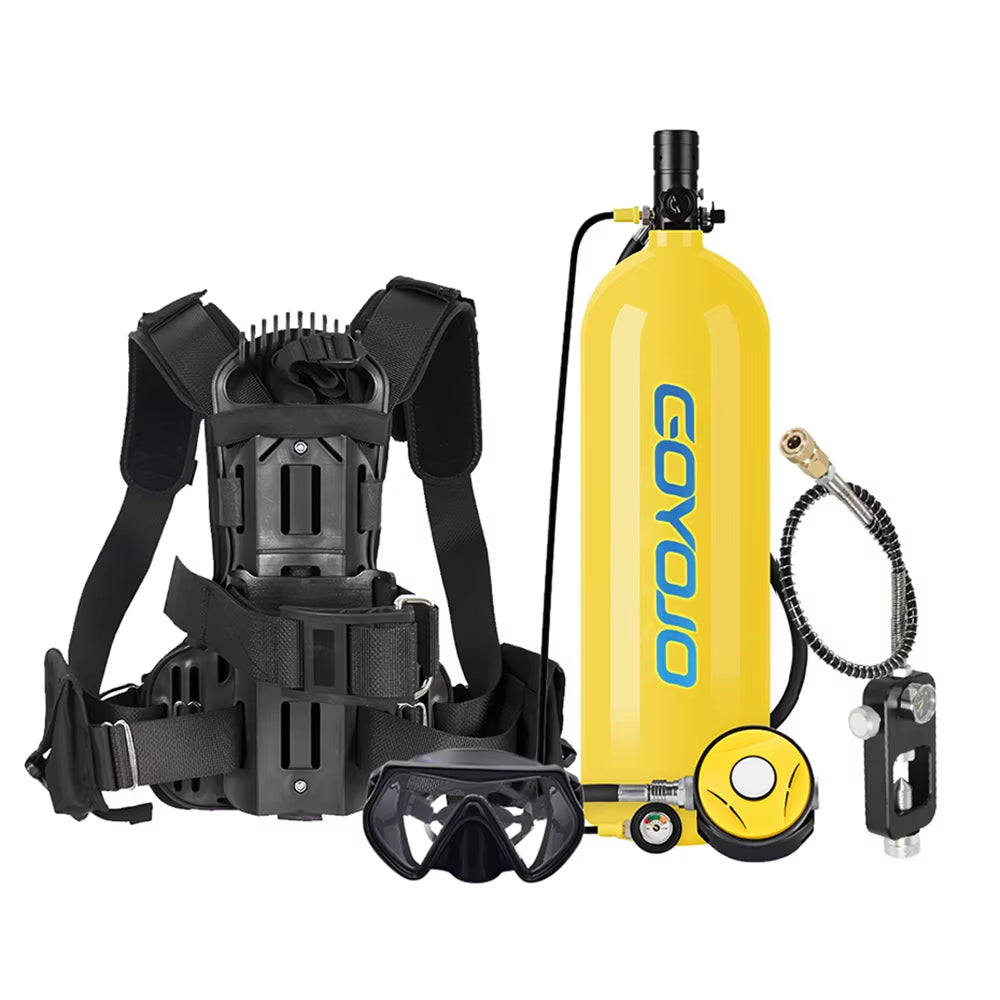 4L Scuba Tank with Diving Vest Portable Diving Tank for Snorkeling, Emergency Rescue, up to 60 Minutes of Air Supply, Compact
