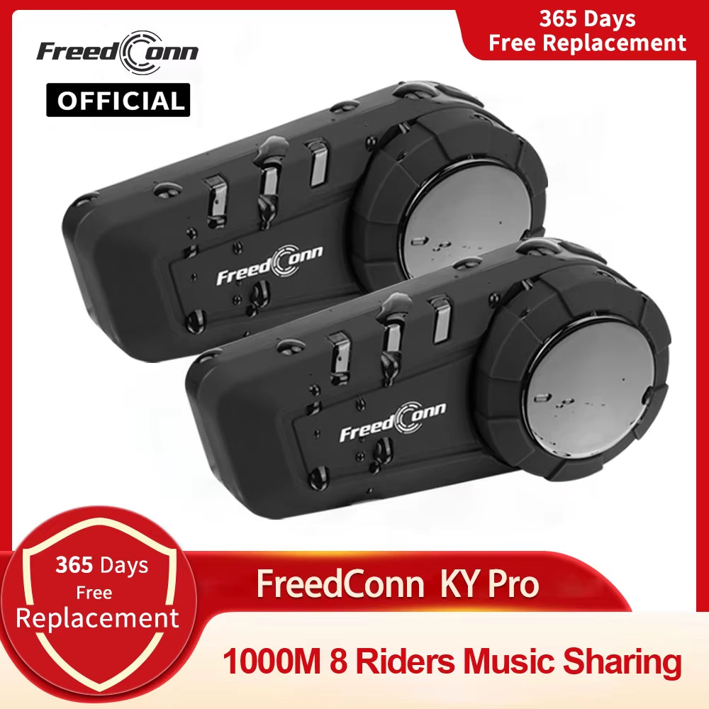 KY Pro Motorcycle Intercom Bluetooth Helmet Headset Motorbike 6 Riders 1000M Moto Group Waterproof Interphone