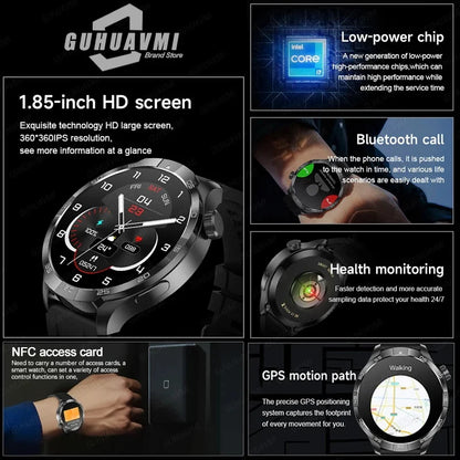 2026 Smart Watch Always Display AMOLED NFC Bluetooth Call GPS Trajectory Waterproof Health Sport Smartwatch Men for Android Ios