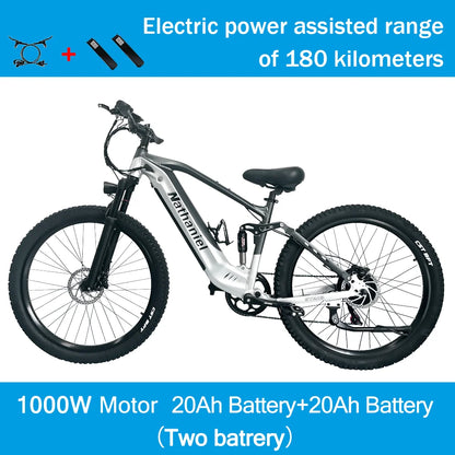 SYR03 Electric Bike 27.5"48V1000W Adult Electric Assisted Bike 45Ah 2Large Capacity Detachable Lithium Batteries Ebike