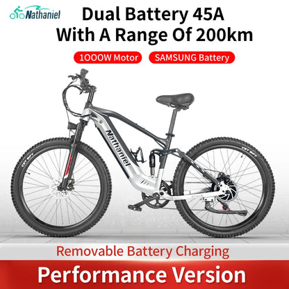 SYR03 Electric Bike 27.5"48V1000W Adult Electric Assisted Bike 45Ah 2Large Capacity Detachable Lithium Batteries Ebike