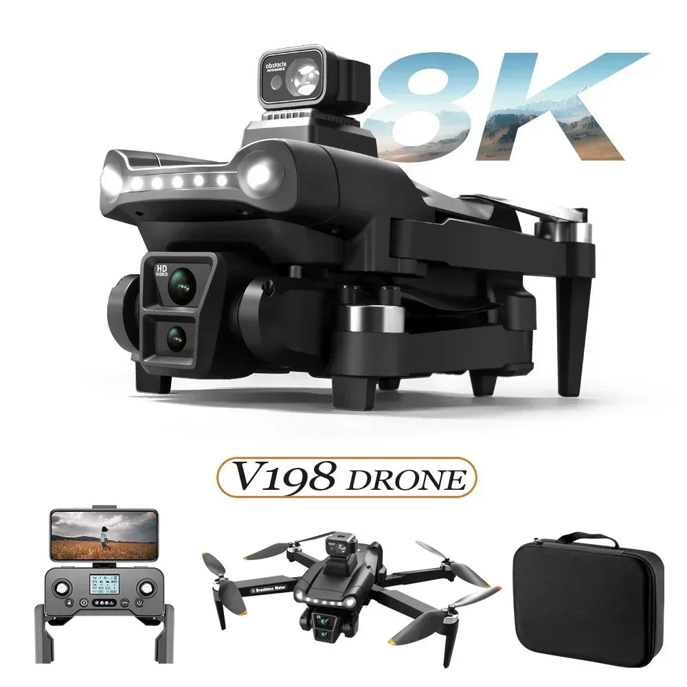 New! V198 GPS Drone for Xiaomi with 8K Professional HD Camera 5G Wifi Obstacle Avoidance Optical Flow Brushless Foldable Quadcop