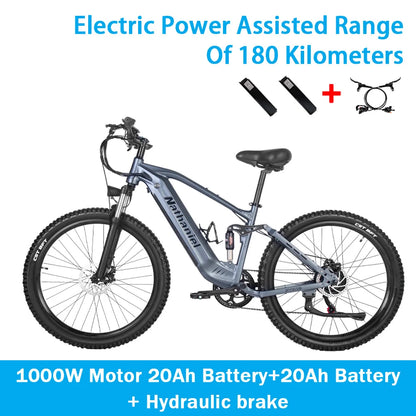 SYR03 Electric Bike 27.5"48V1000W Adult Electric Assisted Bike 45Ah 2Large Capacity Detachable Lithium Batteries Ebike