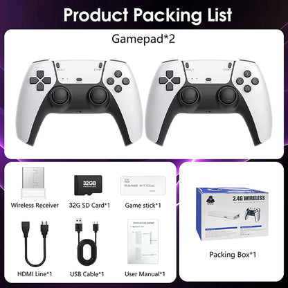 40000 Video Game M15 4K Pro Game Stick 64G Console 2.4G Double Wireless 4K Controller Retro Game TV Stick Classic Games Retro