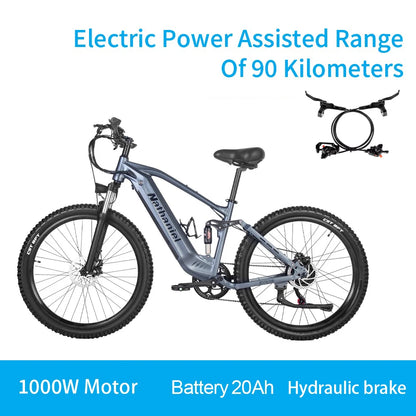 SYR03 Electric Bike 27.5"48V1000W Adult Electric Assisted Bike 45Ah 2Large Capacity Detachable Lithium Batteries Ebike