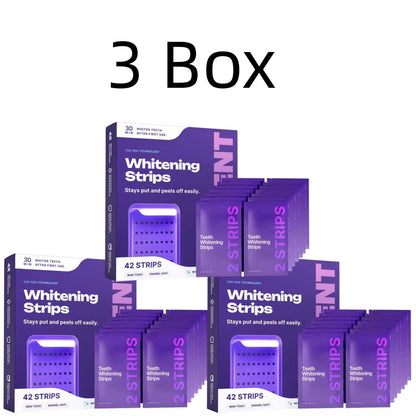 42 Pack Purple Teeth Whitening Strips - 30Min Quick White Gel Strips Gentle for Sensitive Teeth Stain Removal Oral Care