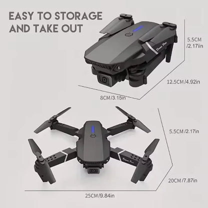 Professional Drone E88 4K Wide-Angle HD 1080P Camera Wifi FPV Height Hold Foldable RC Drone Quadrotor Helicopter Children'S Toys