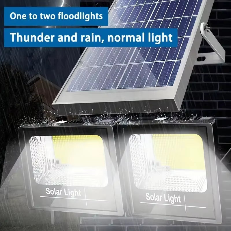 400W Led Solar Light High Bright 2 Head Flood Light Waterproof Outdoor Garden Wall Light with Aluminum Solar Panel for Garden