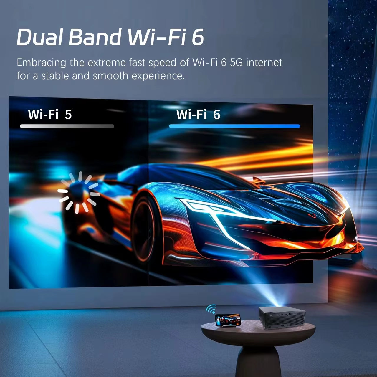 C4 PRO 1080P Projector Full HD 4K 1200ANSI Projectors Video Smart TV for Home 32GB Movie Theater Beamer