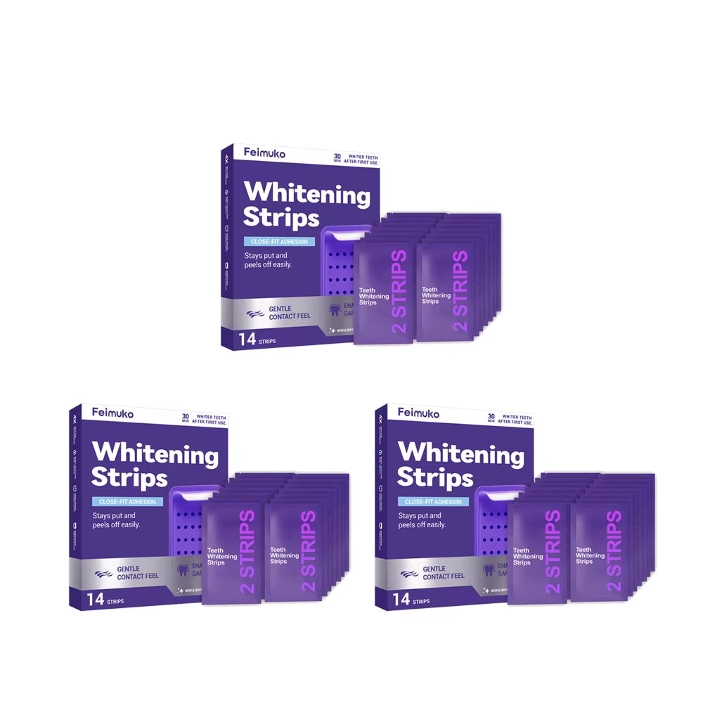 Teeth Whitening Strips Teeth Bleaching Remove Yellow Stain Cleansing Oral Hygiene Freshing Breath Purple Shining Dental Patch