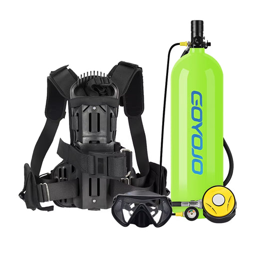 4L Scuba Tank with Diving Vest Portable Diving Tank for Snorkeling, Emergency Rescue, up to 60 Minutes of Air Supply, Compact