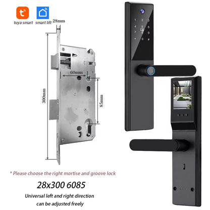 Tuya Wifi Digital Electronic Smart Door Lock with Camera Photo Capture for Residential and Apartment Entrance Doors
