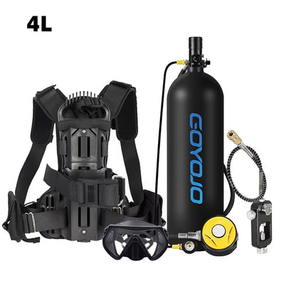 4L Scuba Tank with Diving Vest Portable Diving Tank for Snorkeling, Emergency Rescue, up to 60 Minutes of Air Supply, Compact