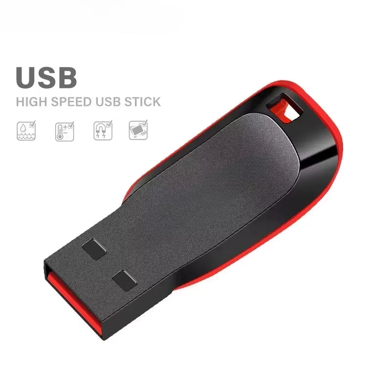 High Speed Genuine USB Flash Drive 128GB Black Pen Drive with Bonus Keychain 64GB Memory Stick 32GB Business Gift 16GB