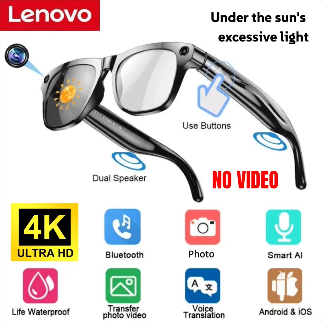 8K 4K AI HD Shooting Smart Glasses Multifunctional Camera Bluetooth Call Music Voiceplayer Translate Photochromic Glasses