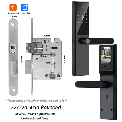 Tuya Wifi Digital Electronic Smart Door Lock with Camera Photo Capture for Residential and Apartment Entrance Doors
