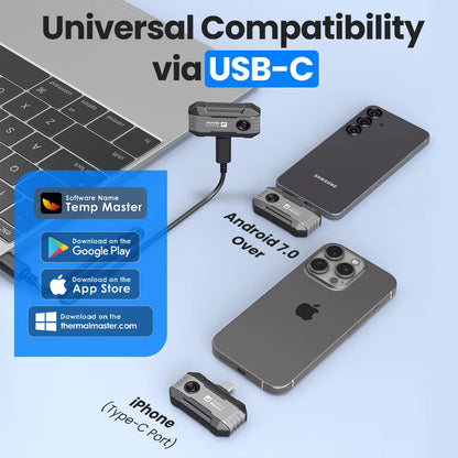 P1 Thermal Camera 320*240 X³IR Resolution for Ios and Android Phone 600℃ High Temp Measurement Range 25Hz for Hvac Inspect