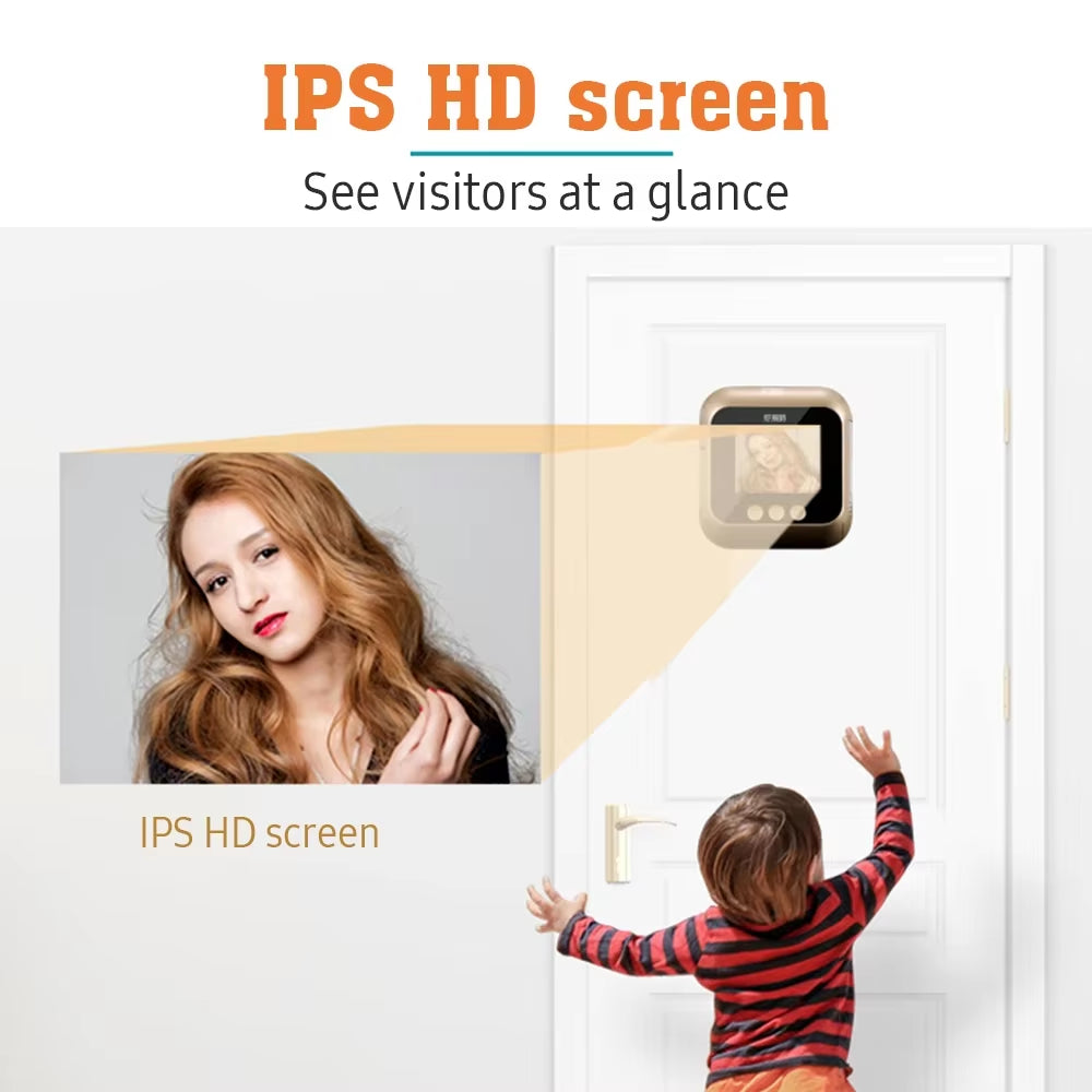 Video Doorbell Door Viewer Camera Door Peephole Door Camera Doorbell with Wireless Monitor Live Night Vision for Home Office